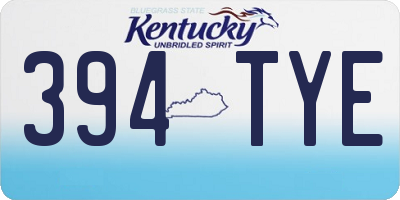 KY license plate 394TYE