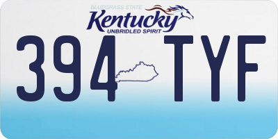 KY license plate 394TYF