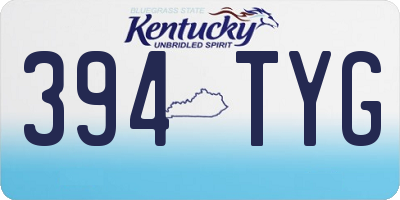 KY license plate 394TYG