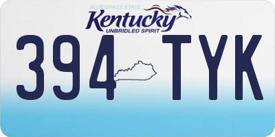 KY license plate 394TYK