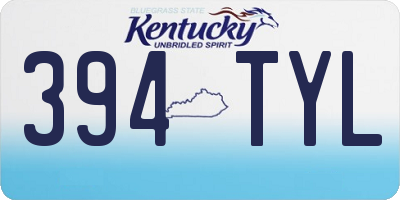KY license plate 394TYL