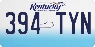 KY license plate 394TYN