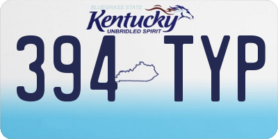 KY license plate 394TYP