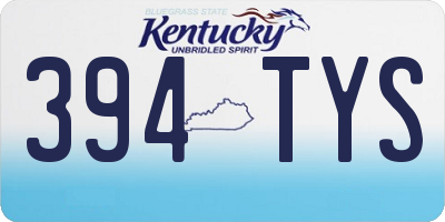 KY license plate 394TYS
