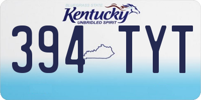 KY license plate 394TYT
