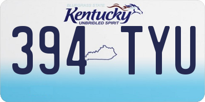 KY license plate 394TYU