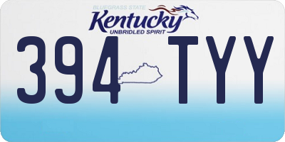 KY license plate 394TYY