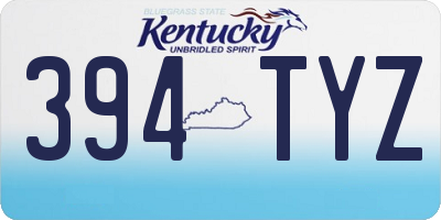 KY license plate 394TYZ