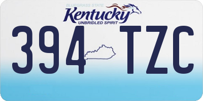 KY license plate 394TZC