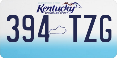 KY license plate 394TZG
