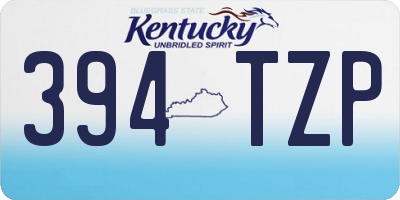 KY license plate 394TZP