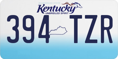 KY license plate 394TZR