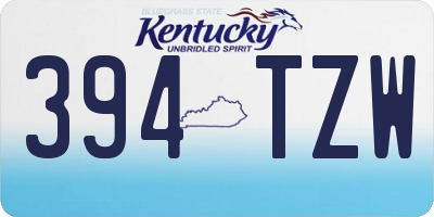 KY license plate 394TZW