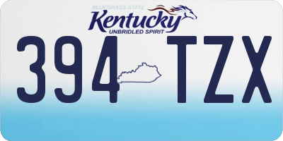 KY license plate 394TZX