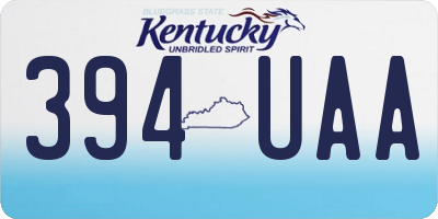 KY license plate 394UAA