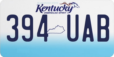 KY license plate 394UAB