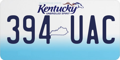KY license plate 394UAC