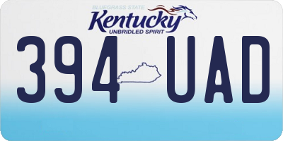 KY license plate 394UAD