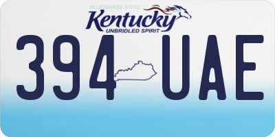 KY license plate 394UAE