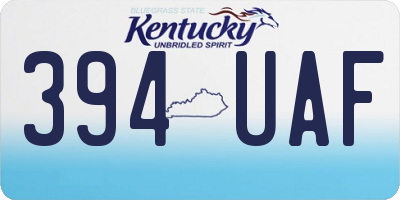 KY license plate 394UAF