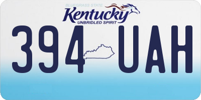 KY license plate 394UAH
