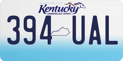 KY license plate 394UAL