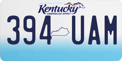 KY license plate 394UAM