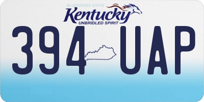 KY license plate 394UAP