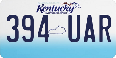 KY license plate 394UAR