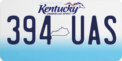 KY license plate 394UAS
