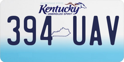 KY license plate 394UAV
