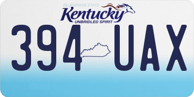 KY license plate 394UAX