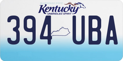 KY license plate 394UBA