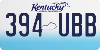 KY license plate 394UBB