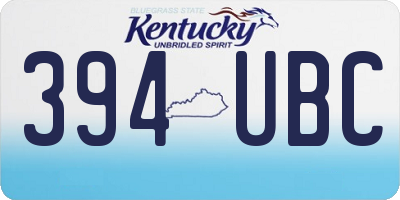 KY license plate 394UBC