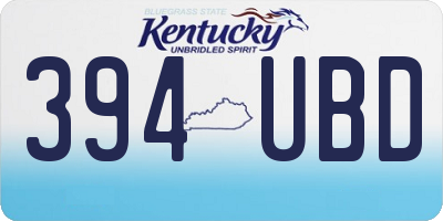KY license plate 394UBD