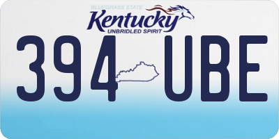 KY license plate 394UBE