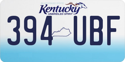 KY license plate 394UBF