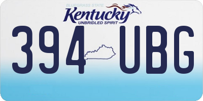 KY license plate 394UBG