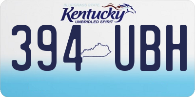 KY license plate 394UBH