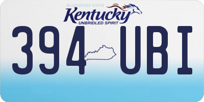 KY license plate 394UBI