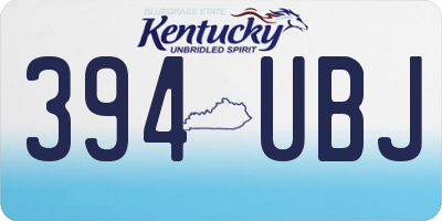 KY license plate 394UBJ