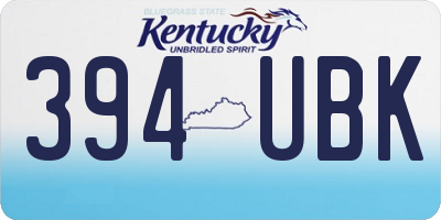 KY license plate 394UBK