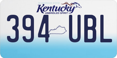 KY license plate 394UBL