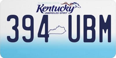 KY license plate 394UBM
