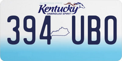 KY license plate 394UBO