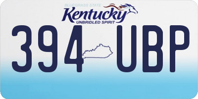 KY license plate 394UBP