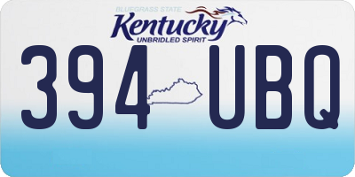 KY license plate 394UBQ