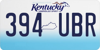 KY license plate 394UBR