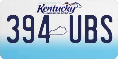 KY license plate 394UBS